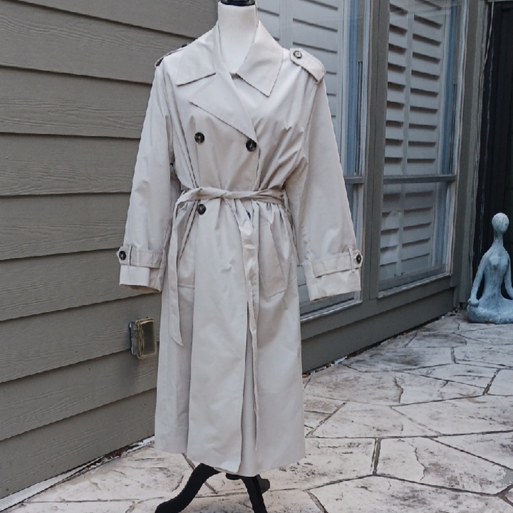 Mango Light Beige Double-Breasted Trench Coat
